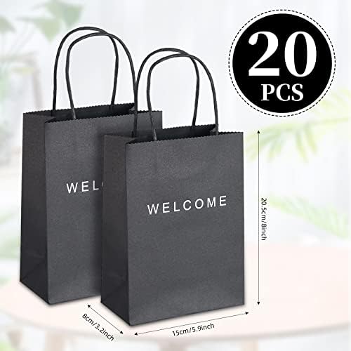 driew 20 Pack poklon torbe za dobrodošlicu 5.9 x 3.1 x 8.3 zadnje papirne kese sa ručkama zadnje poklon