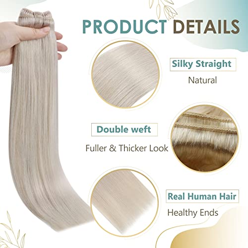 Full Shine 2packs ukupno 155g 18 inča bijela plava traka u ekstenzijama za kosu Remy Human Hair + Weft Hair Extensions Real Human Hair