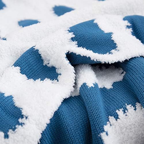 Caixin Super Meko toplo za bebe, pokrivač od runa, bacite udobnu pletenu pletenu žakard pokrivač, višenamjenski pokrivač plava 110x130cm