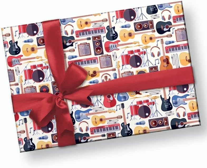 Music Gift Wort - Muzički papiri za omotavanje, glazbeni pokloni, poklon za glazbeni ljubimci, poklon za njega, glazbeni poklon, rođendanski poklon