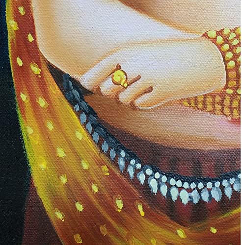 NOVICA Multicolor Bollywood Realist Paintings Painting from India 'Rajasthani Beauty V'