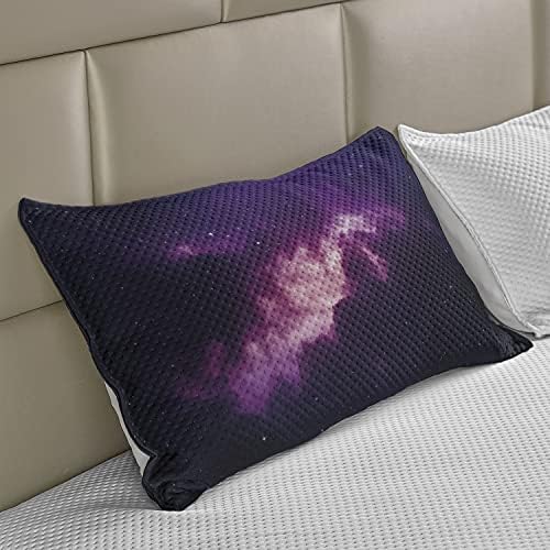 AMBESONNE vanjsko svemir Pleted quilt jastuk, zvijezde u tamnom noćnom nebu komet sazviježde dubokim svemirskim godinama tematska slika, standardni poklopac jastuka kraljevske veličine za spavaću sobu, 36 x 20, ljubičasta
