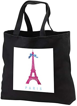 3drose Inspiracijazstore francuski tema-Hot Pink Eiffelov toranj iz Pariza sa girly blue ribbon