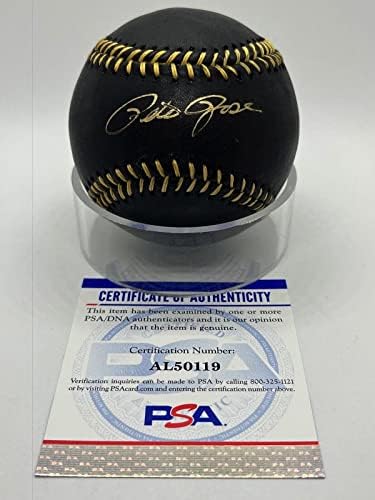 Pete Rose potpisan autogram službeni MLB crno-zlatni čipka za bejzbol PSA DNK * 19 - autogramirani bejzbol