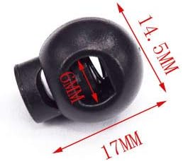 10pcs / Pack Cord Lock Okrugli kuglični preklopni poklopac Veličina plastike: 17mm * 14,5 mm * 12 mm Preklopni klip Black
