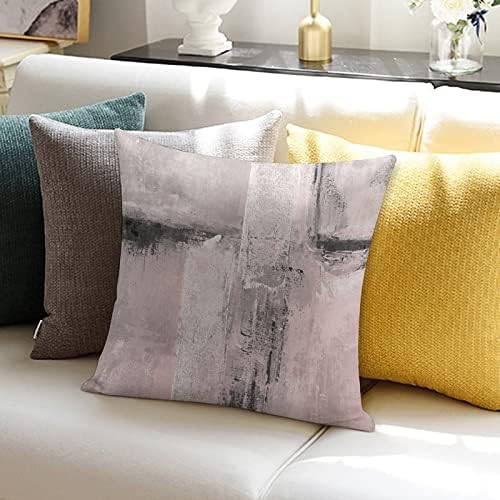 Ružičasta i sivo rumenilo jastuk pokriva 18 x18 jastučnica za spavaću sobu estetske jastuke poklopac domaće dekor spavaonica za spavanje dnevne sobe kauč za krevet