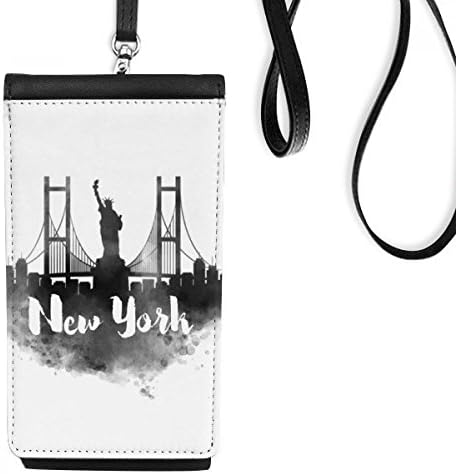 New York America Landmark Ink City Painting Telefon novčanik torbica Viseće mobilne torbice Crni džep