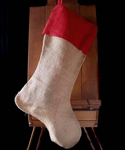 Sedona Designz, Inc. Burlap Božićni čarapa crvena manžetna 24 inča