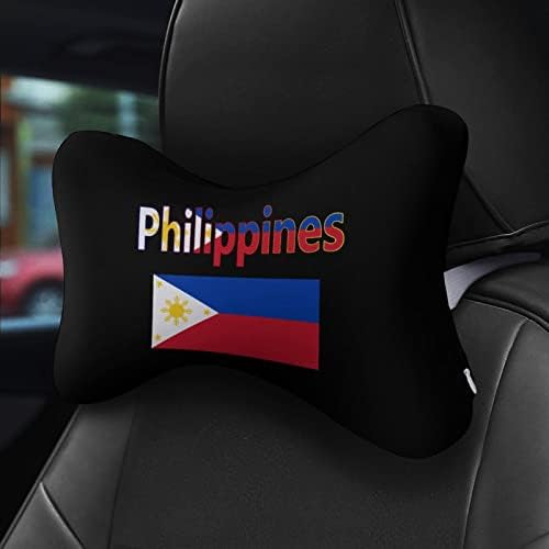 Zastava Filipini Jastuk za automobile 2 kom. Prozračna glava za glavu Jastuk Univerzalni mekani vrat Podrška za glavu punjena memorijska pjena