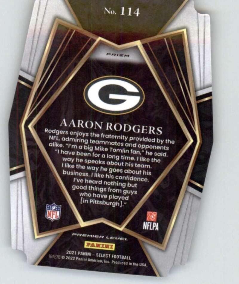 2021 Panini Odaberite crno i zlato Prizm Die-Cut 114 Aaron Rodgers Premier Level Green Bay Packers