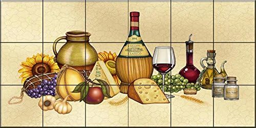 Mural od keramičkih pločica - toskanska vinjeta v-autor Dan Morris