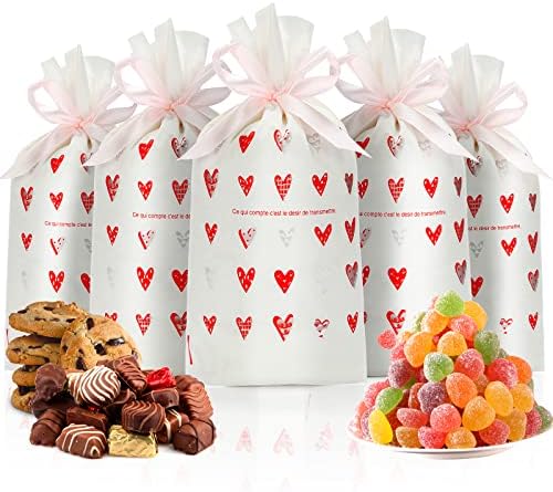 iziusy 50 kom Candy Cookies Plastic Drawstring poklon torbe pink dot poslastica torbe za Valentinovo