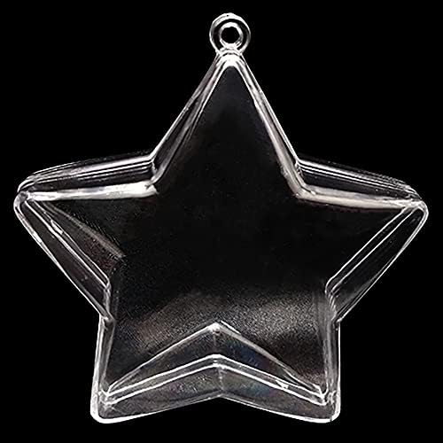 Set od 3 prozirnih plastičnih ukrasa zvijezda 3,25 inča