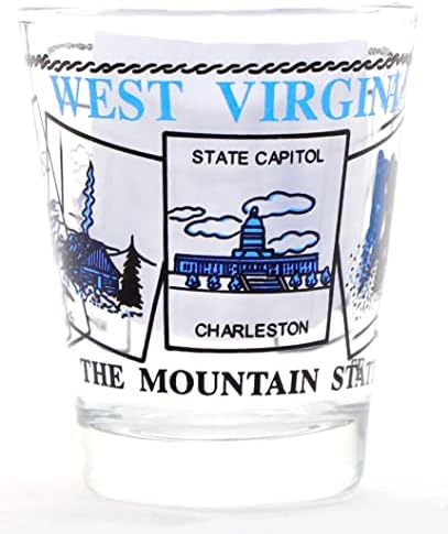 West Virginia Scenografiju Plavi Klasični Dizajn Shot Glass