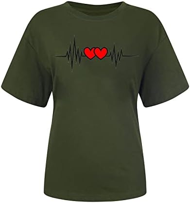2023 Odjeća Redovna fit pamučna bluza s kratkim rukavima za dame Love Graphic bluza Ljetni Fall