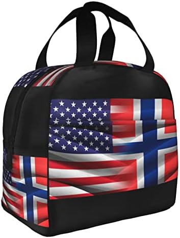 SWPWAB američka norveška zastava za višekratnu prenosni foliju zakrajena izolirana bento torba
