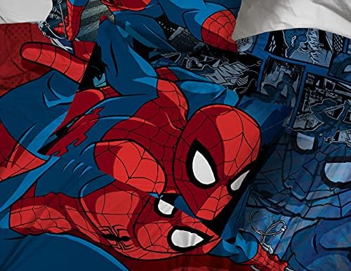 Jay Franco Marvel Spiderman Burst 5 komad kompletan set za puni krevet - uključuje reverzibilni komfor i set listova - posteljinu - super mekani otporni na izblijed mikrofibera
