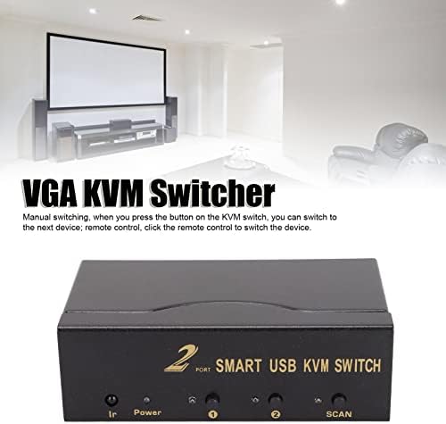 KUIDAMOS 2 u 1 Izlazna VGA KVM prekidačka kutija, Monitor KVM Switcher Standard 1U desktop dizajn dva preklopna režima za Kancelariju za dom