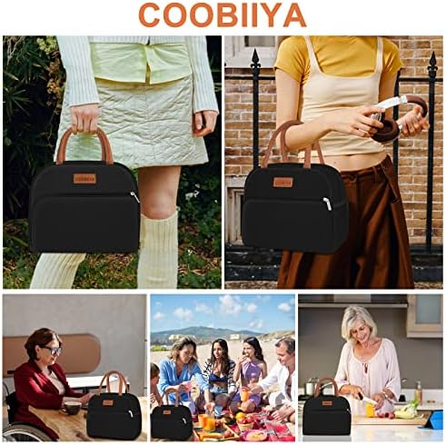 Coobiiya torba za ručak za žene, kutija za ručak za žene muškarce za odrasle, male slatke torbe za ručak sa velikim kapacitetom izolovana hladnjača za višekratnu upotrebu koja propušta za ručak za radna putovanja na piknik