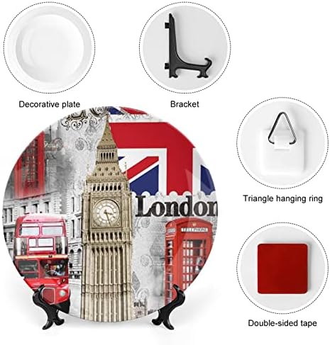 London Big Ben UK Britanska zastava Keramičke ukrasne ploče sa štandom Kina Viseće ukrase za desertne ploče