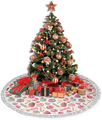 Šarene slatke lizalice slatkiši makaroon Cupcake dizajn dizajna božićne suknje od drveća 48 inča velikog