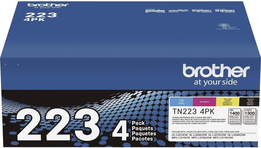 Brother originalni standardni Toner kertridž sa četiri pakovanja TN223 4PK-uključuje po jedan kertridž od crne,