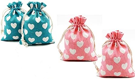 Austrupy 20 paketi 5,5 x 3,9 inča vrećice za crtanje za srce za crtanje poklon vrećice za pakiranje posteljine nakit vreće za Valentinovo za vjenčanje za vjenčanje rođendan tuširanja