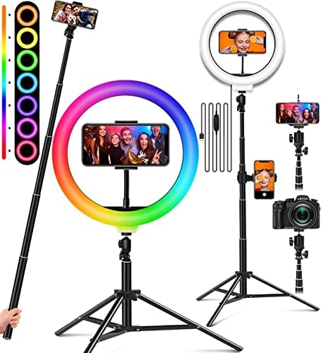 Selfie Ring Light sa postoljem i držačem za telefon, RGB 10 Ringlight za fotografiju / YouTube / video snimanje/Vlogs/Makeup