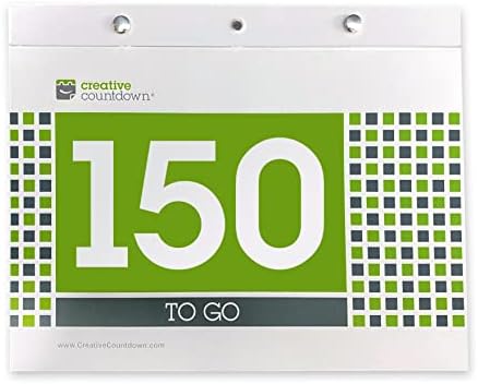 150-dnevni događaj, cilj i prilika odbrojavanje 8.5 x11. 5 zeleni kvadrat otkinuti kalendar odbrojavanja velika