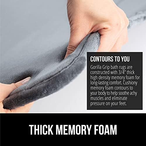 Gorilla Grip debeli Memory Foam tepisi za kupanje, meko upijajuće baršunaste prostirke za kupatilo,