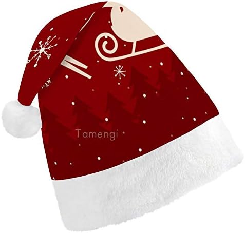 Božić Santa šešir, Elk nosi Santa Claus Božić Holiday šešir za odrasle, Unisex Comfort Božić kape za Novu godinu