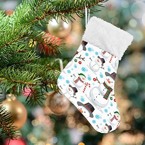 JSTEL Xmas Snowman Božićni čarapa Viseći ukras ukrasa, 4 pakovanje Mali viseći čarape Xmas Decor, 50
