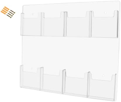Viseći nosač karata prikazuju 10 džepnog držača pamfleta sa hardverom bijeli lagani proširivače od strane