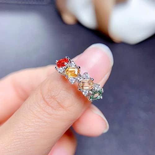 Wybaxz Croissant prstenovi za žene Jednostavan elegantan i luksuzan dizajnerski prsten Šareni turmalinski