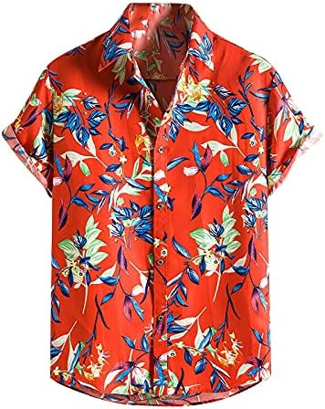 Havajski tinejdžeri za gumb s kratkim rukavima s kratkim rukavima dolje Aloha košulja Ljetna casual pamučna obična fit plaža Dressy bluza