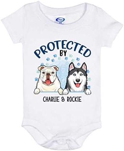 Urva personalizirana zaštita od pasa Baby Onesie, zaštićen kućnim ljubimcima Baby Bodysuit, poklon novorođenče