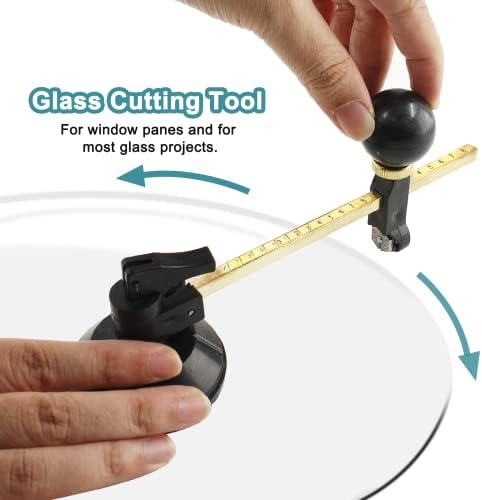 Jiozermi Komplet alata za sečenje stakla, karbidni vrh za uvlačenje ulja u stilu olovke i podesivi kružni rezač