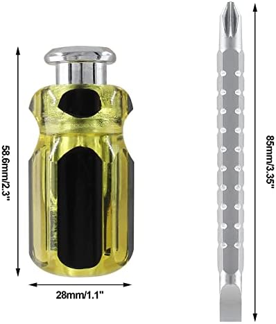 LDEXIN 2kom Stubby odvijači, Dual End & amp; podesiva dužina, magnetnim prorezom i Phillips odvijač, 6.3 x