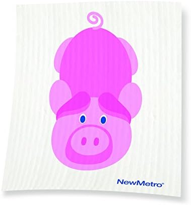 Novi Metro dizajn Švedska krpa za višekratnu upotrebu, 6,75 x 8 inča, mala svinja