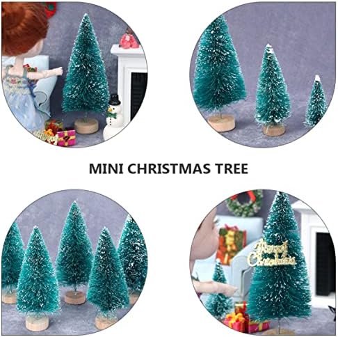 Toddmomy 25 kom, mini sniježni minijaturni božićni stablo Snow Frost Trees Mini Sisal Tree Frost