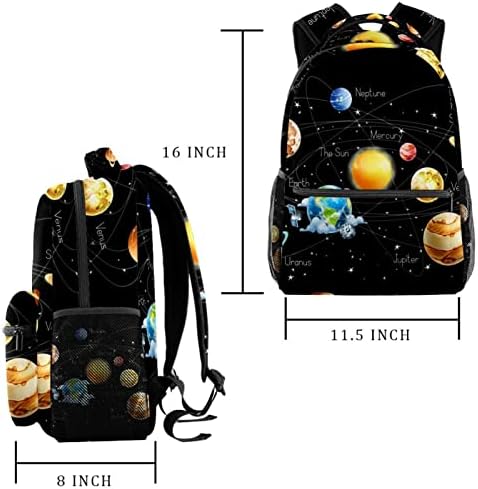 Planete u univerzumu Backpacks Boys Girls školske knjige torbe za planinarenje Pješački kamp dnevni boravak ruksak