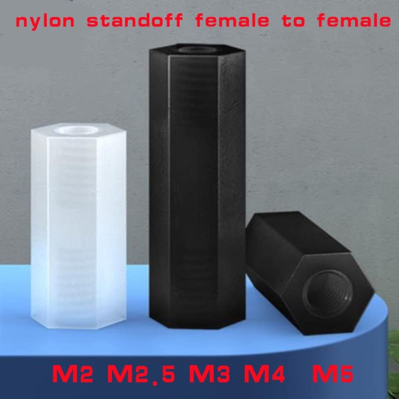 10-50pcs / lot bijela crna ženka do ženskog najlonskog postojanja M2,5 m3 m4 * l najlonski