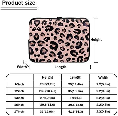 Suhoaziia Womens Pink Leopard laptop torbe za laptop, 10-17 inčni prijenosni patentni zatvarač za nošenje