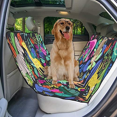 Enevotx Navlaka za pseće sjedište prilagođeni stil dizajna sreće ručno nacrtane presvlake za autosjedalice za