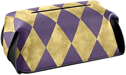 Purple Gold Harlequin tkiva Pokrivač Pravokutna kožna kutija za tkivo sa ručkom raspršivač tkiva