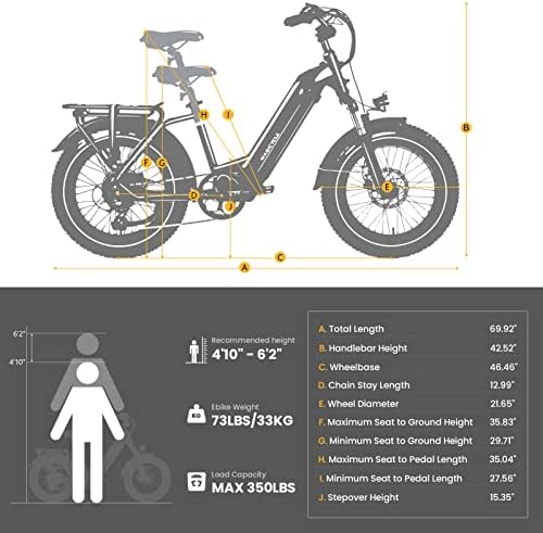 Magicikl masna guma Električni bicikl za odrasle 750W motor e bicikl 52V 15Ah / 20Ah korak-THRU 20 Električni