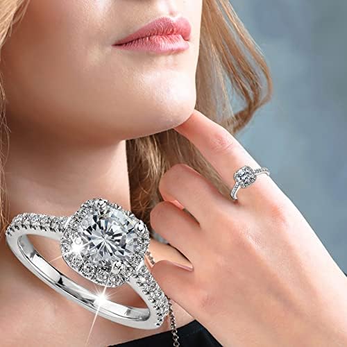 Dobri prsten zaručenje okrugle rez Zirkone Žene vjenčani prstenovi nakit za žene Full Diamond Dame Ring Rings