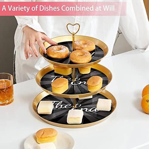 3 resied stalak za desert Cupcake Voće ploča Plastična služba za prikaz za zaslon za vjenčanje za rođendan