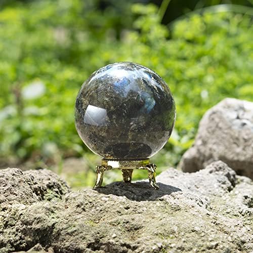 Crocon 50mm Kalcite dijamantna kamena sfera kugla sa metalnim štandom 1400+ karata draguljastim kuglom zacjeljivanje ornament kameno sfera skulptura figurica za Fengshui Divinalion Crystal Home Decor fotografije
