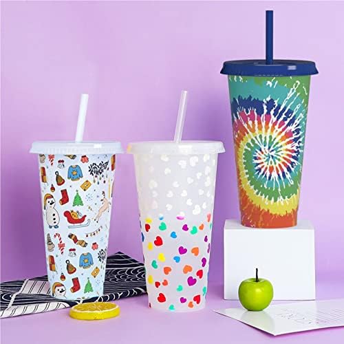 MESSIYO Creative šolja za vodu čaša za promjenu boje PP plastična slamnata šolja za promjenu boje Plastična
